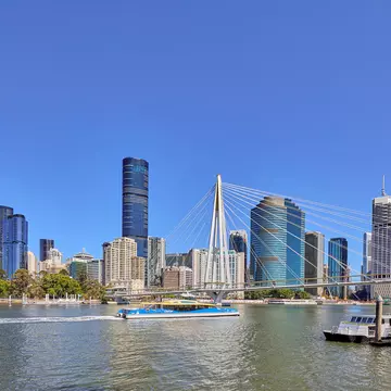 Kangaroo Point Bridge over the river in Brisbane, Australia. Peter Unger/Getty Images