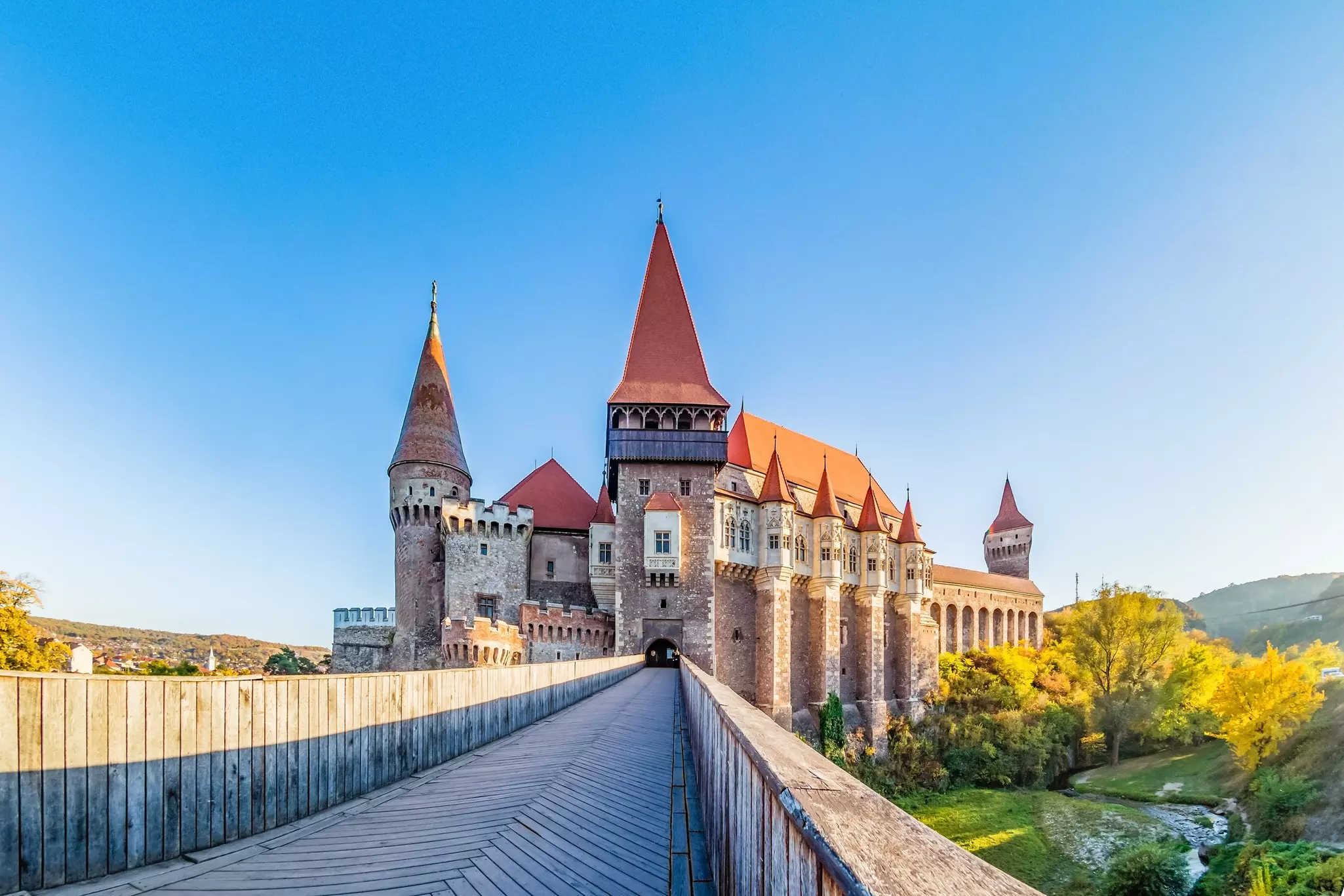 Medieval Hunyad Corvin castle in Transylvania region, Romania.