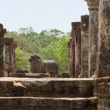 King Nissanka Malla's palace complex in Polonnaruwa, Sri Lanka.