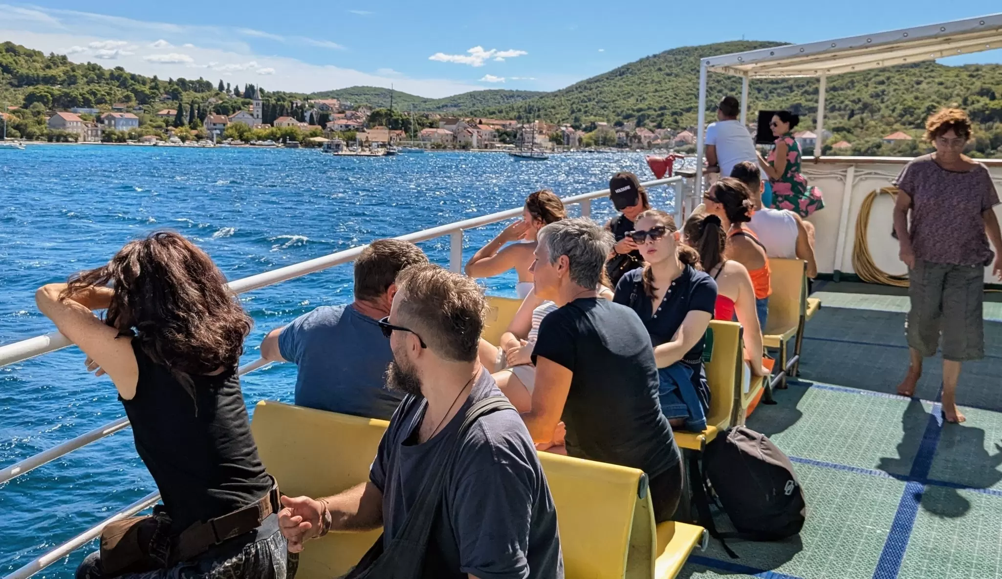 Passengers on a ferry in the Šibenik archipelago, Croatia. Pat Moore/Shutterstock