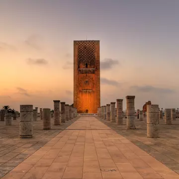 Hassan Tower at Sunset Time