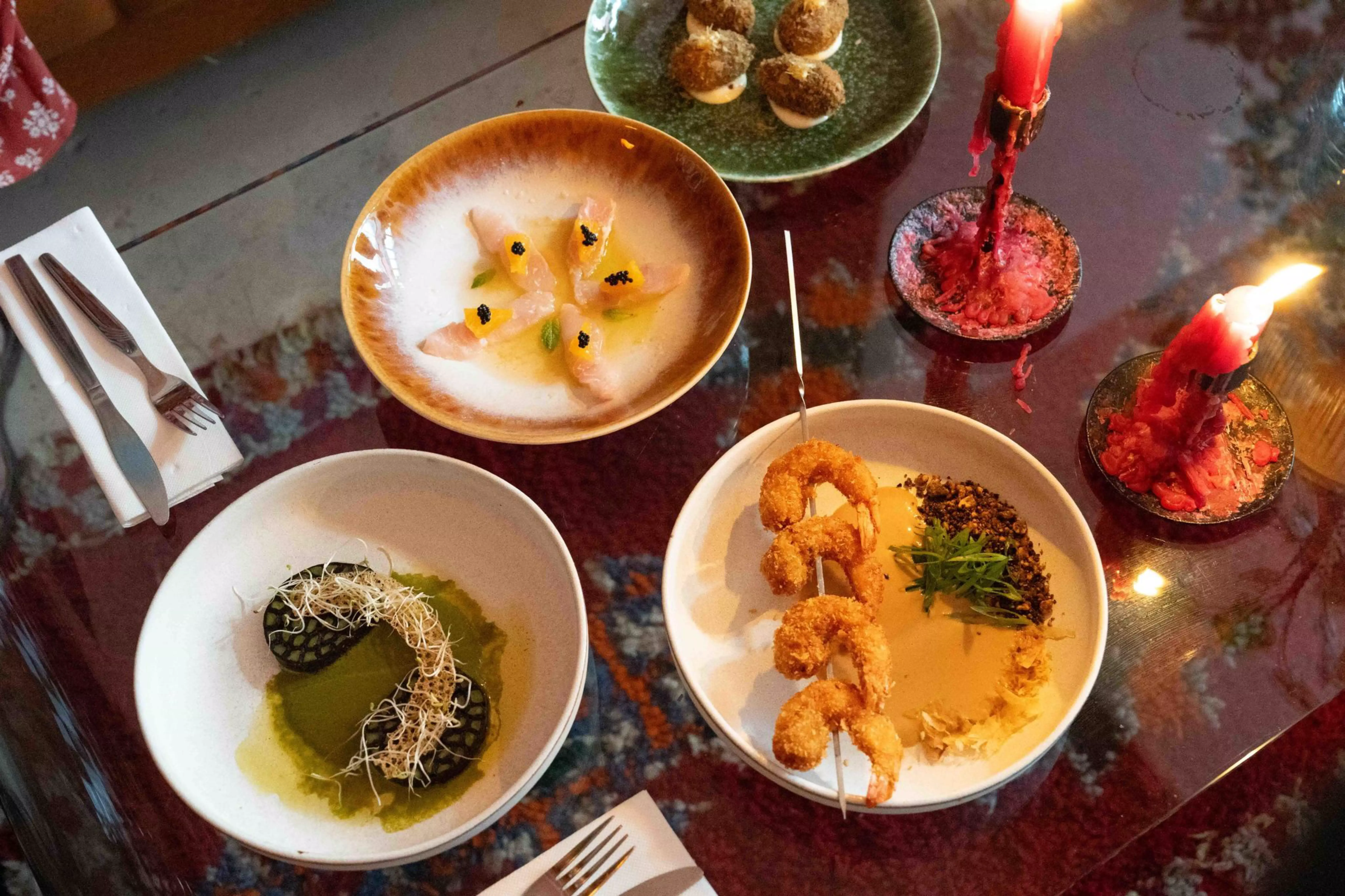 Dinner at FUNQ wine bar, which has chef residencies including this meal by Bocada.