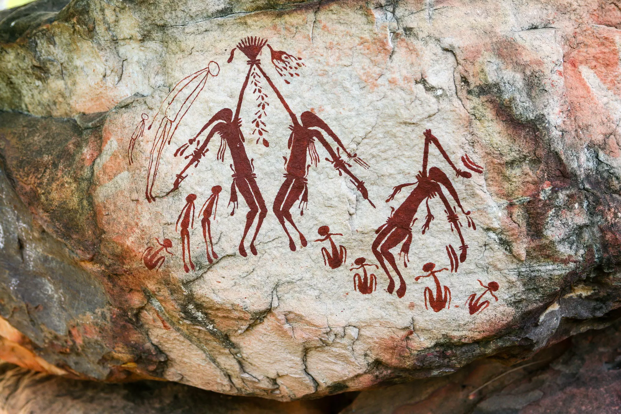 Ancient Aboriginal rock art in Australia's Kimberley region. 