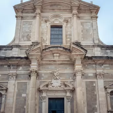 Amazing view with the beautiful old architecture of the Jesuit church of St. Ignatius Loyola in the old town of Dubrovnik on the coast of the Adriatic Sea, Croatia., License Type: media, Download Time: 2026-02-23T21:44:42.000Z, User: LP_YKhanna, Editorial: false, purchase_order: 65050 - Digital Destinations and Articles, job: LP, client: App Content, other: Yuvraj Khanna