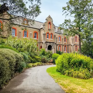 Facade of Abbotsford Convent on a hot summer's day in Melbourne, Australia.