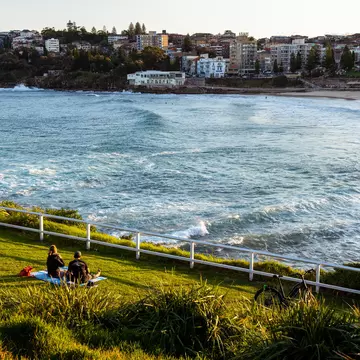 View of Coogee Beach Sydney in the sunset