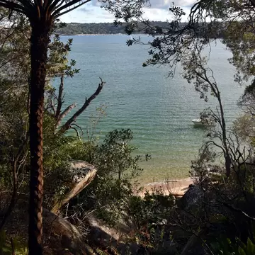 Castle Rock beach view from Castle Rock Track which is part of the Manly to Spit Bridge Scenic Walk across Sydney Harbour National Park and Dobroyd Head. Sydney, Australia.