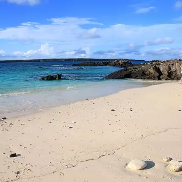 Sandy beach of Great Darwin Bay on Genovesa Island, Galapagos National Park, Ecuador