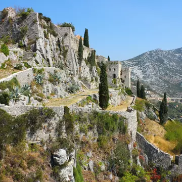 View of the Klis fortress near Split in Croatia