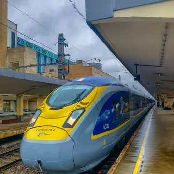 Brussels, Belgium - October 30, 2018: The E320 Eurostar International High Speed passengers Train waiting in the Brussels North railway station., License Type: media, Download Time: 2025-12-01T16:30:47.000Z, User: dermothegarty77, Editorial: true, purchase_order: 56530 - Guidebooks, job:  Global Publishing WIP, client: Western Europe 16, other: Dermot Hegarty