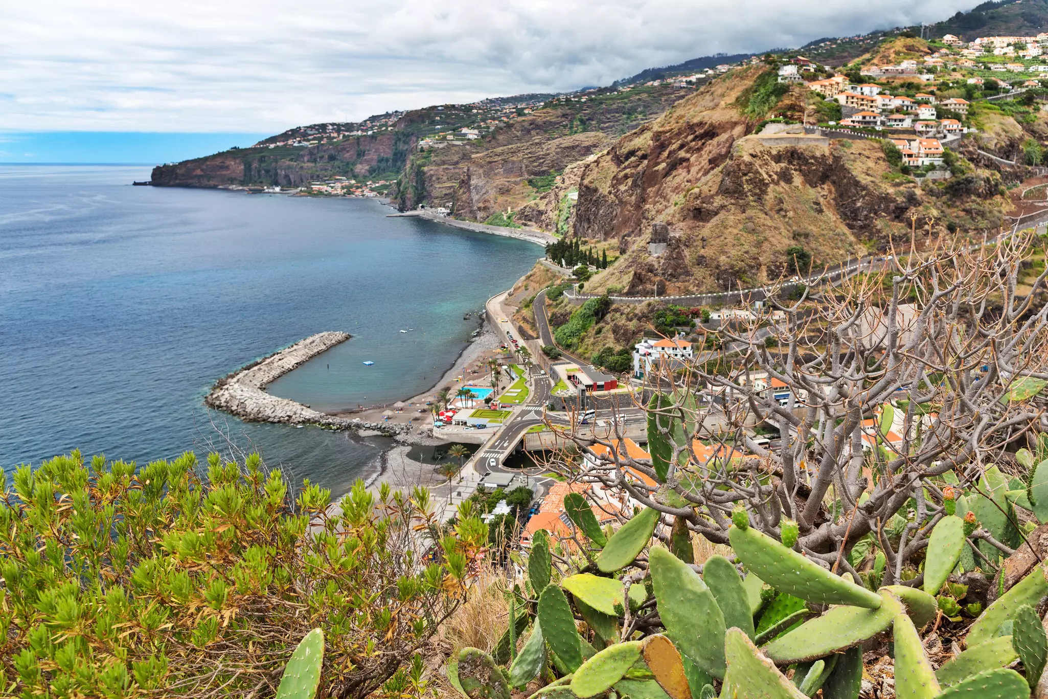 The sheltered bay of Ponto do Sol in Madeira, Portugal.
