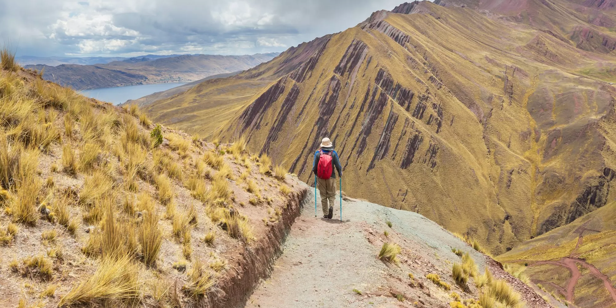 Beautiful mountains landscape in Peru- Pallay Poncho, alternative Rainbow mountains