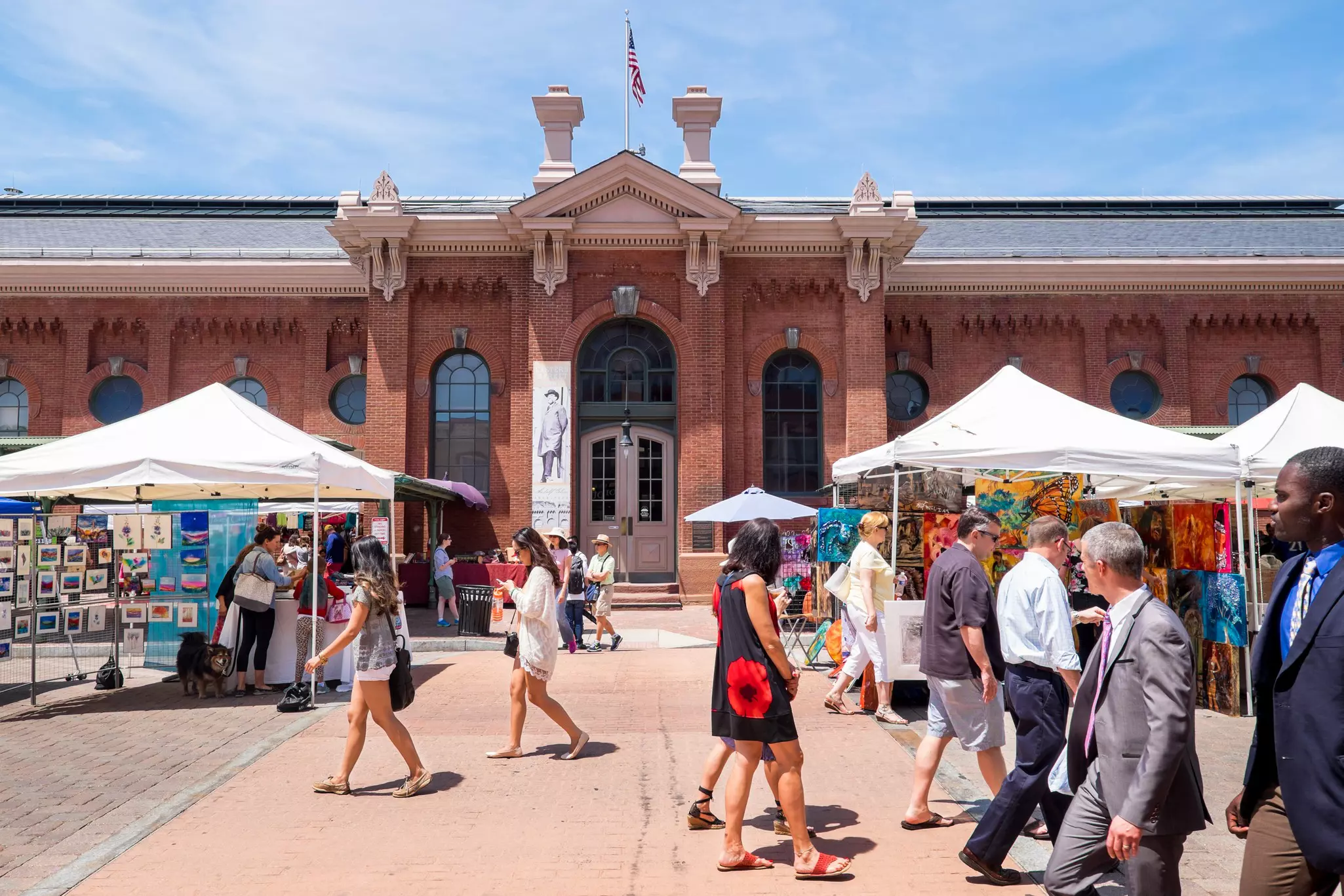 Historic Eastern Market in the Capitol Hill neighborhood, first opened in 1805.