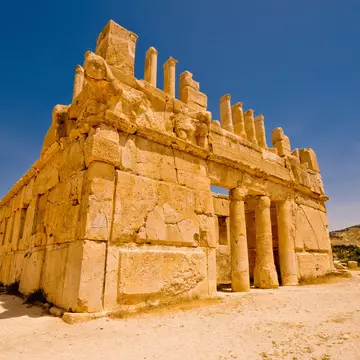 Ruins of the Qasr al Abd, a large ruin in Iraq Al Amir, Jordan.