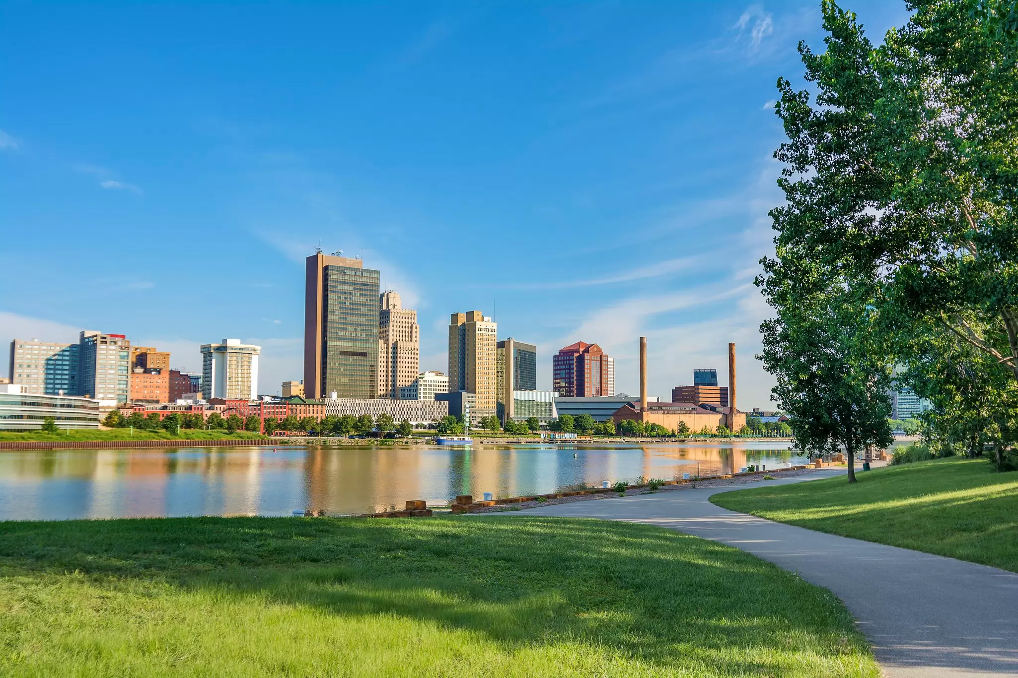 View of downtown Toledo's skyline from across the Maumee River. Mshake/Getty Images/iStockphoto