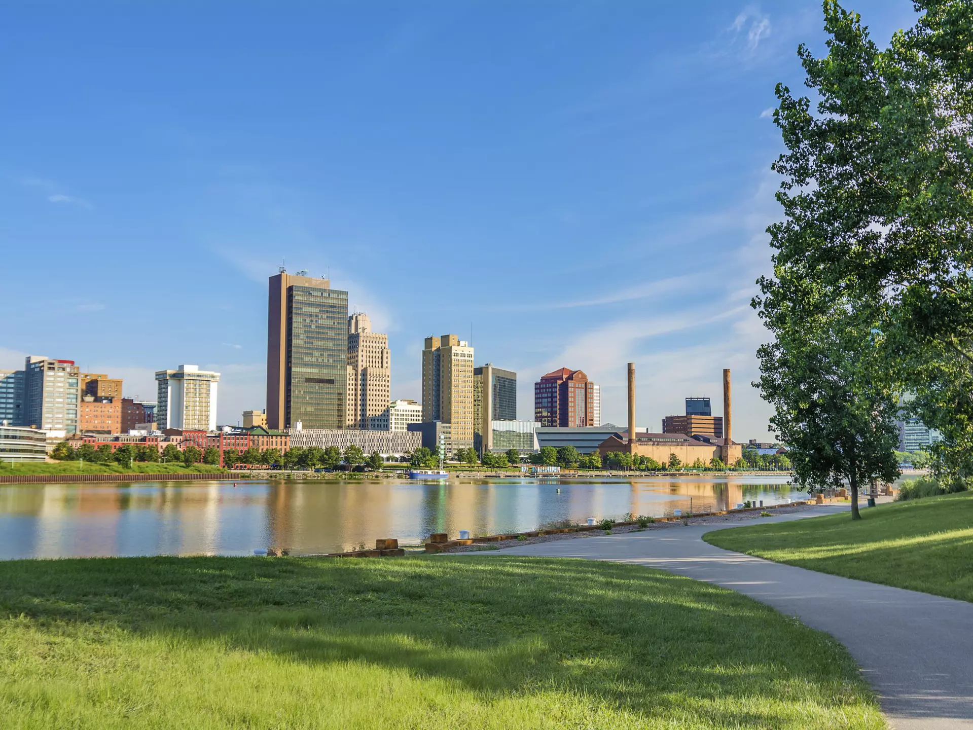 View of downtown Toledo's skyline from across the Maumee River. Mshake/Getty Images/iStockphoto