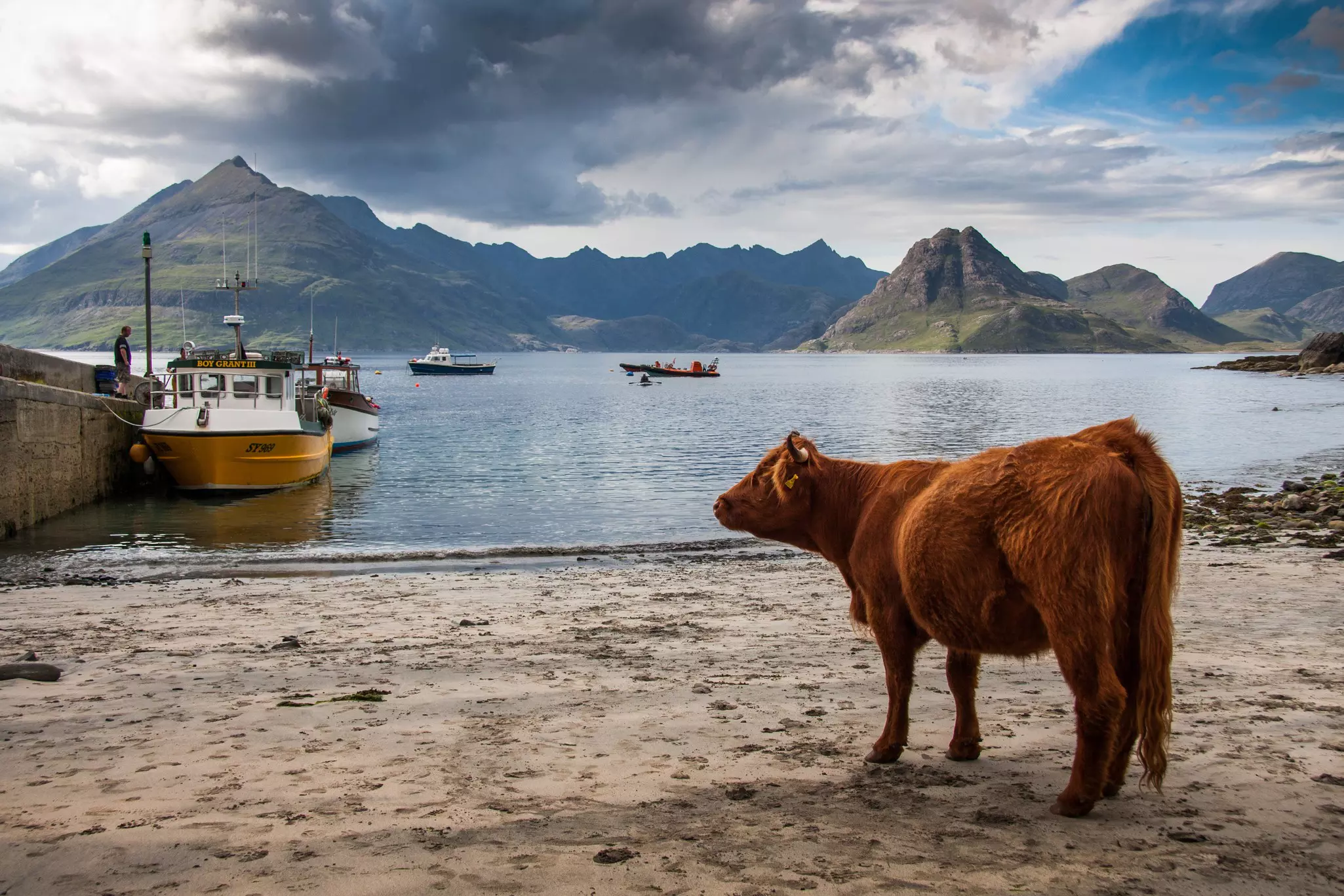 View toward the Cuillin Ridge from Elgol, Isle of Skye, Scotland.
