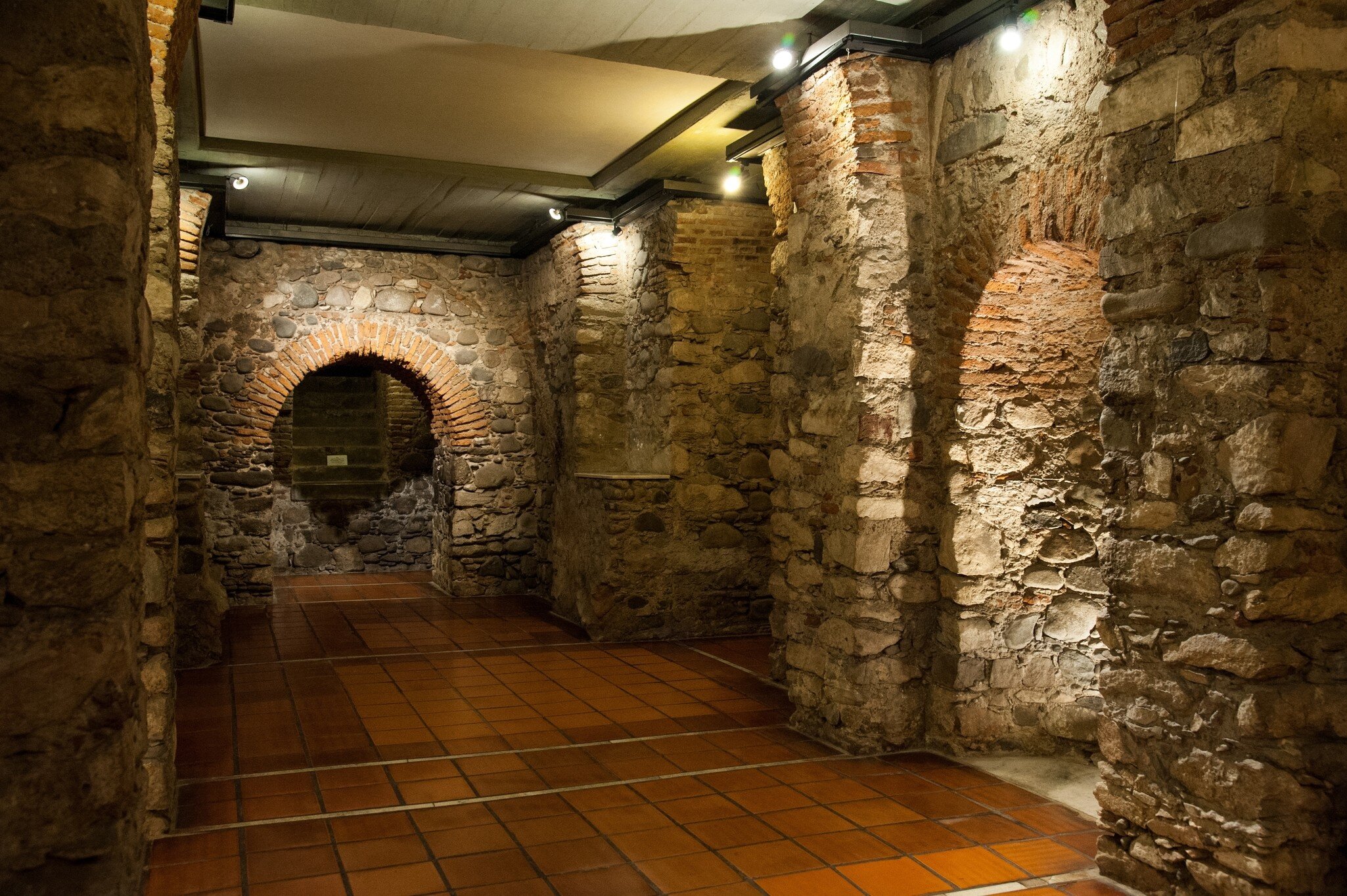 Ruins and structures of the Jesuit crypt, part of the Manzana Jesuitica historical and cultural heritage of humanity. Cordoba, province of Cordoba, Argentina.  