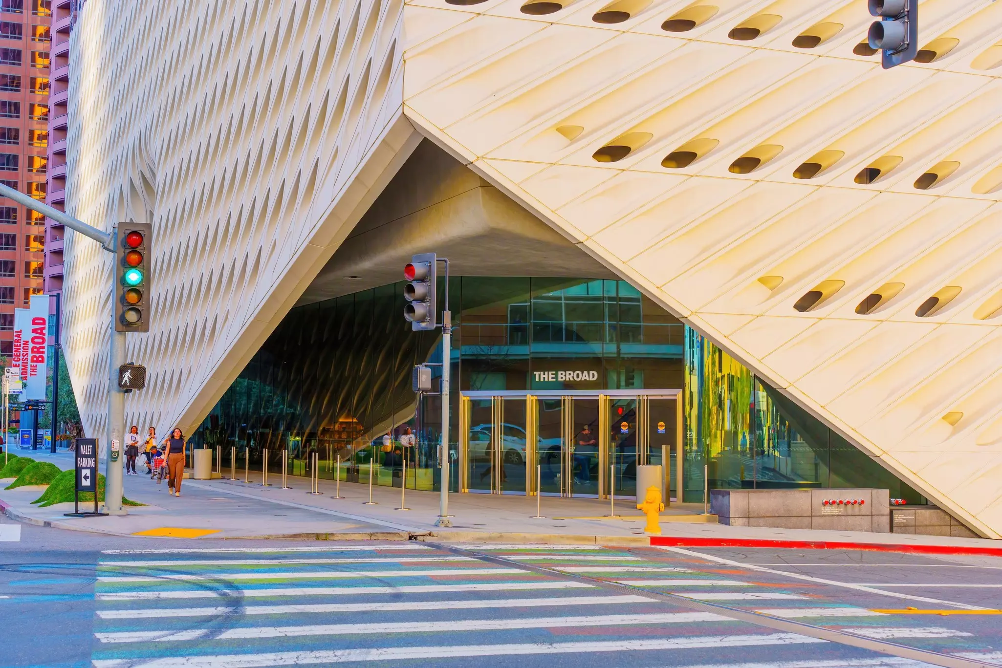 Entrance of The Broad museum showcasing modern architecture