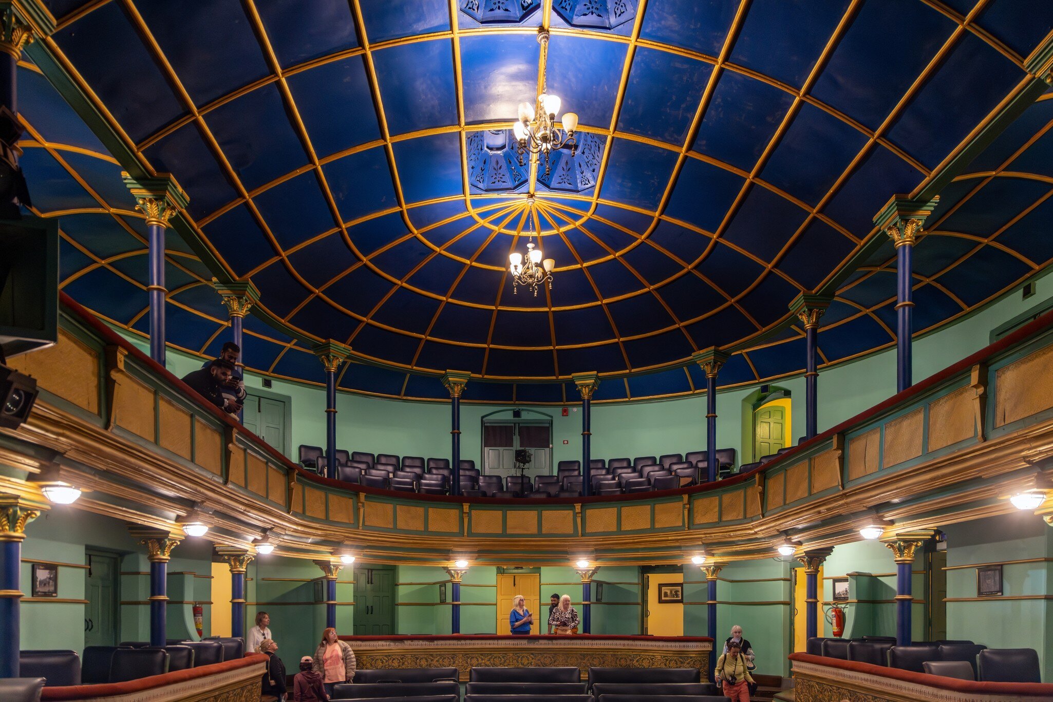 Interior of the restored Victorian Gaiety Theatre in Shimla, Himachal Pradesh, India.