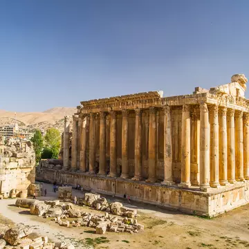 The Temple of Bacchus at Baalbek in Lebanon.