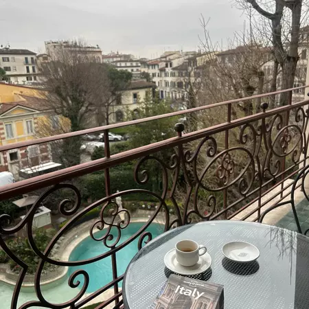 Balcony view from the Sina Hotel in Florence, Italy
