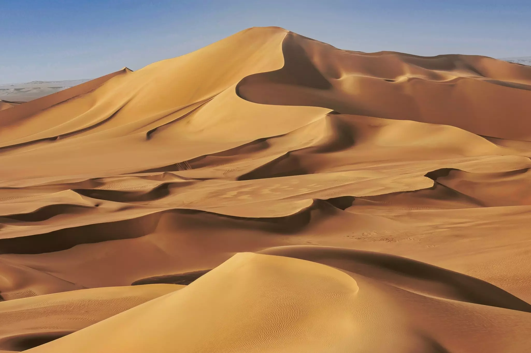 Towering sand dunes in Egypt's Western Desert.