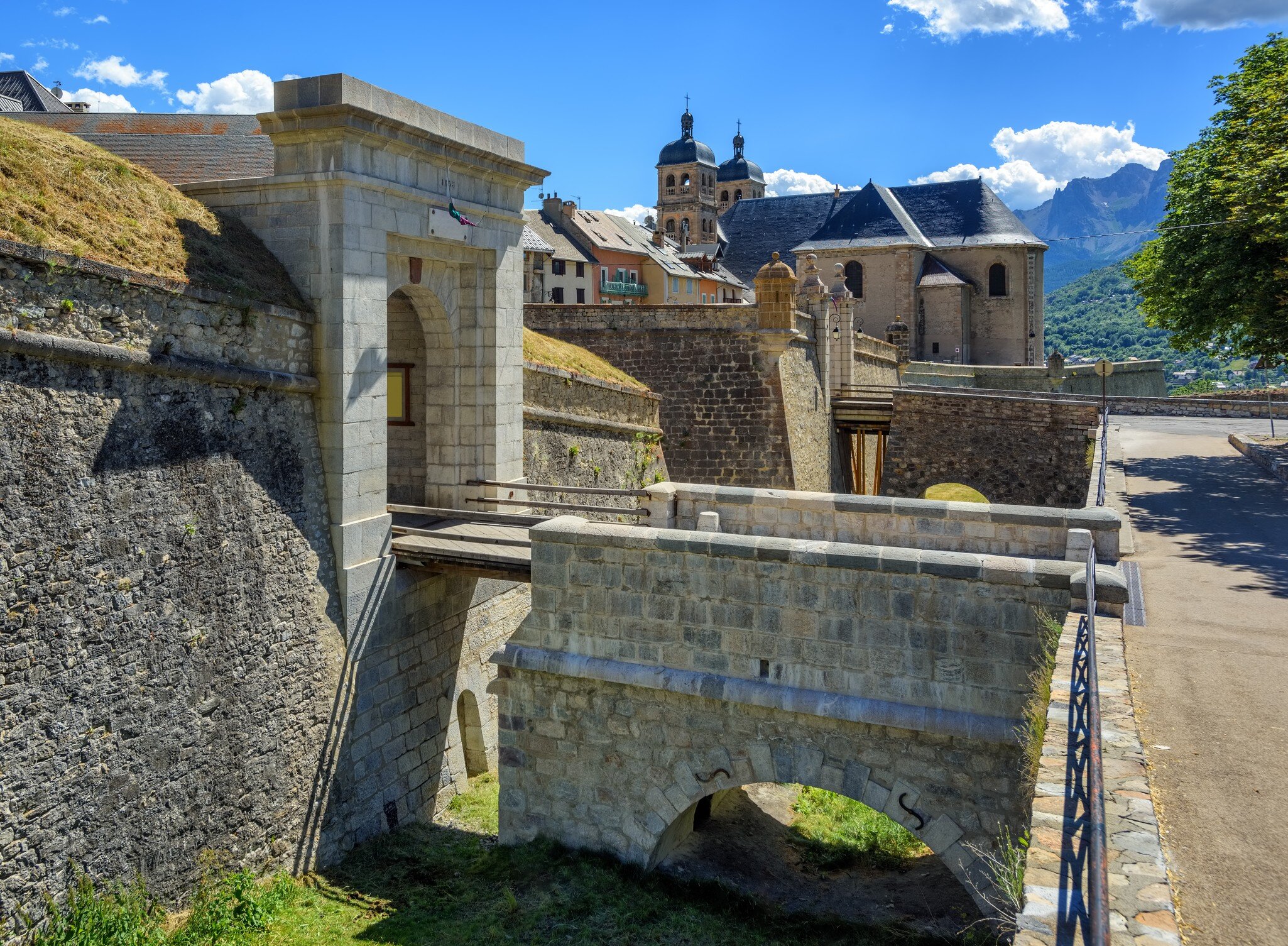The City Walls of the Old Town of Briancon, built by Vauban, are Unesco World Culture Heritage site. Briancon is the highest city in France.; Shutterstock ID 695456398;