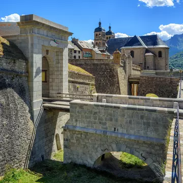 The City Walls of the Old Town of Briancon, built by Vauban, are Unesco World Culture Heritage site. Briancon is the highest city in France.; Shutterstock ID 695456398;