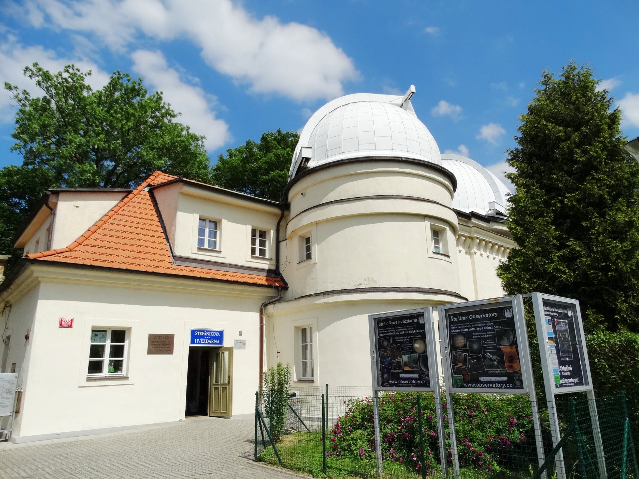 House of Stefanik Observatory in Prague, Czech Republic. Stefanik Observatory specializes above all in popularization of astronomy and related natural sciences.