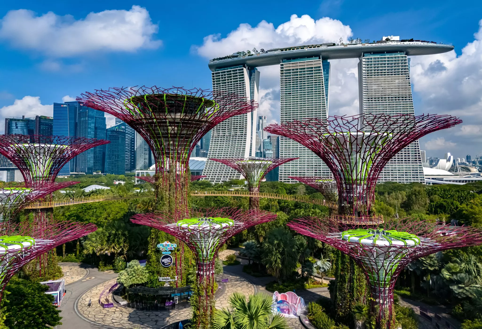View of Gardens by the Bay and Marina Bay Sands in Singapore. monticello/Shutterstock