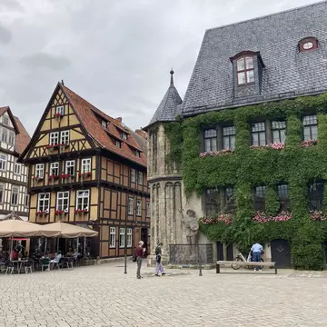 The half-timber old town hall of Quedlinburg.