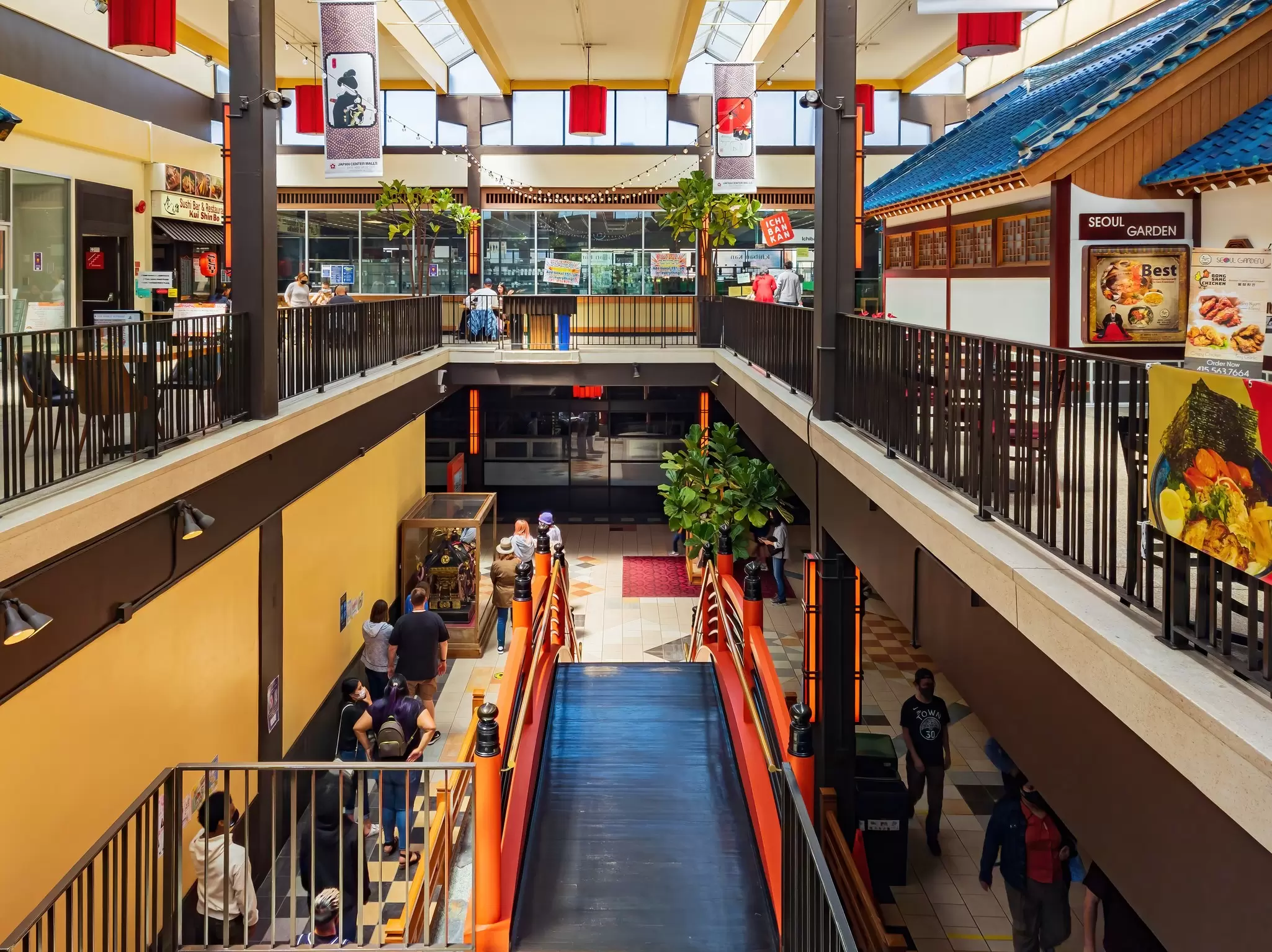 Interior view of the East Mall of Japan Center, San Francisco.