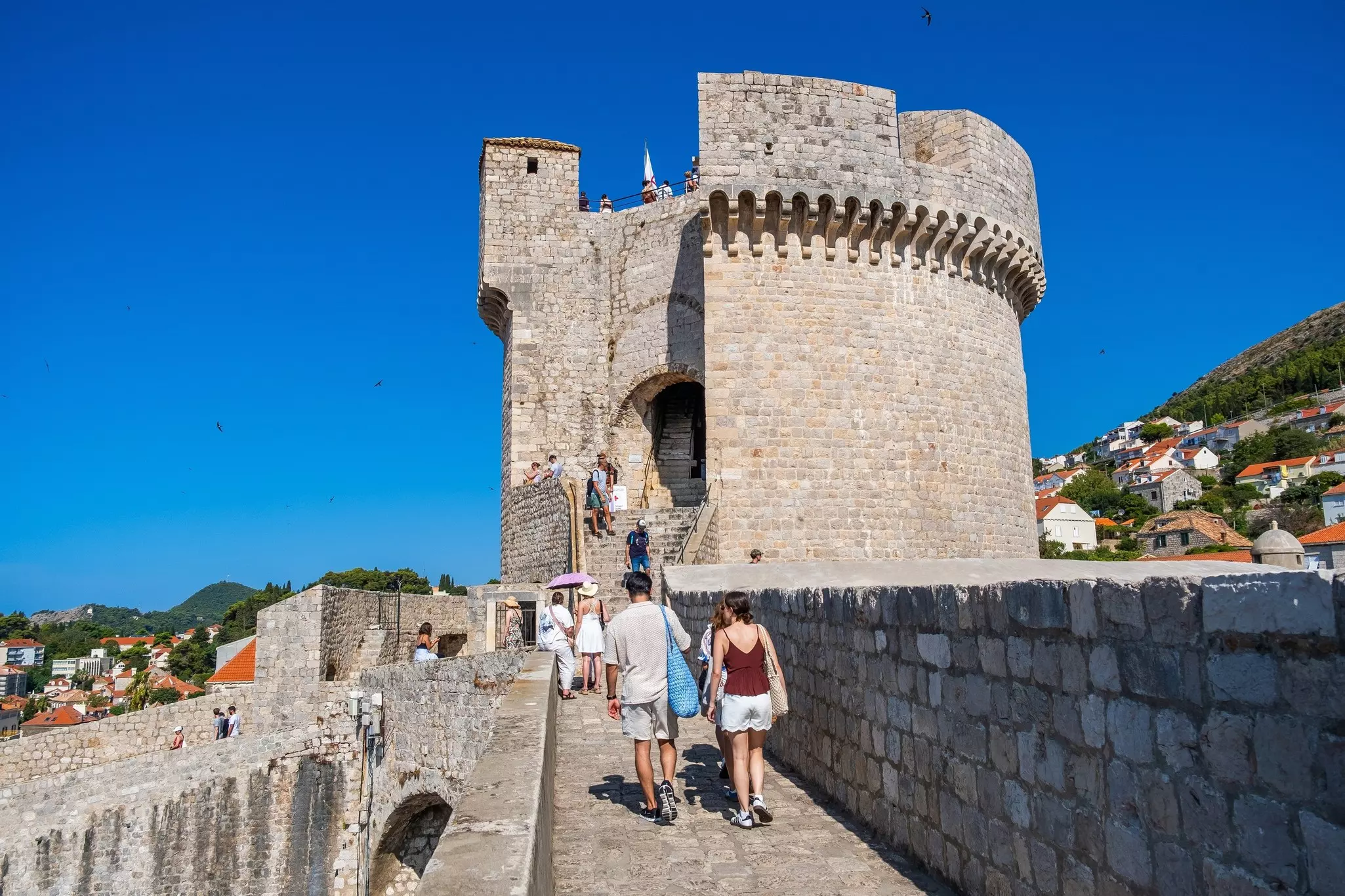 Enjoy a walk along Dubrovnik's historic city walls near Bokar Fortress. Ivan Klindic/Shutterstock