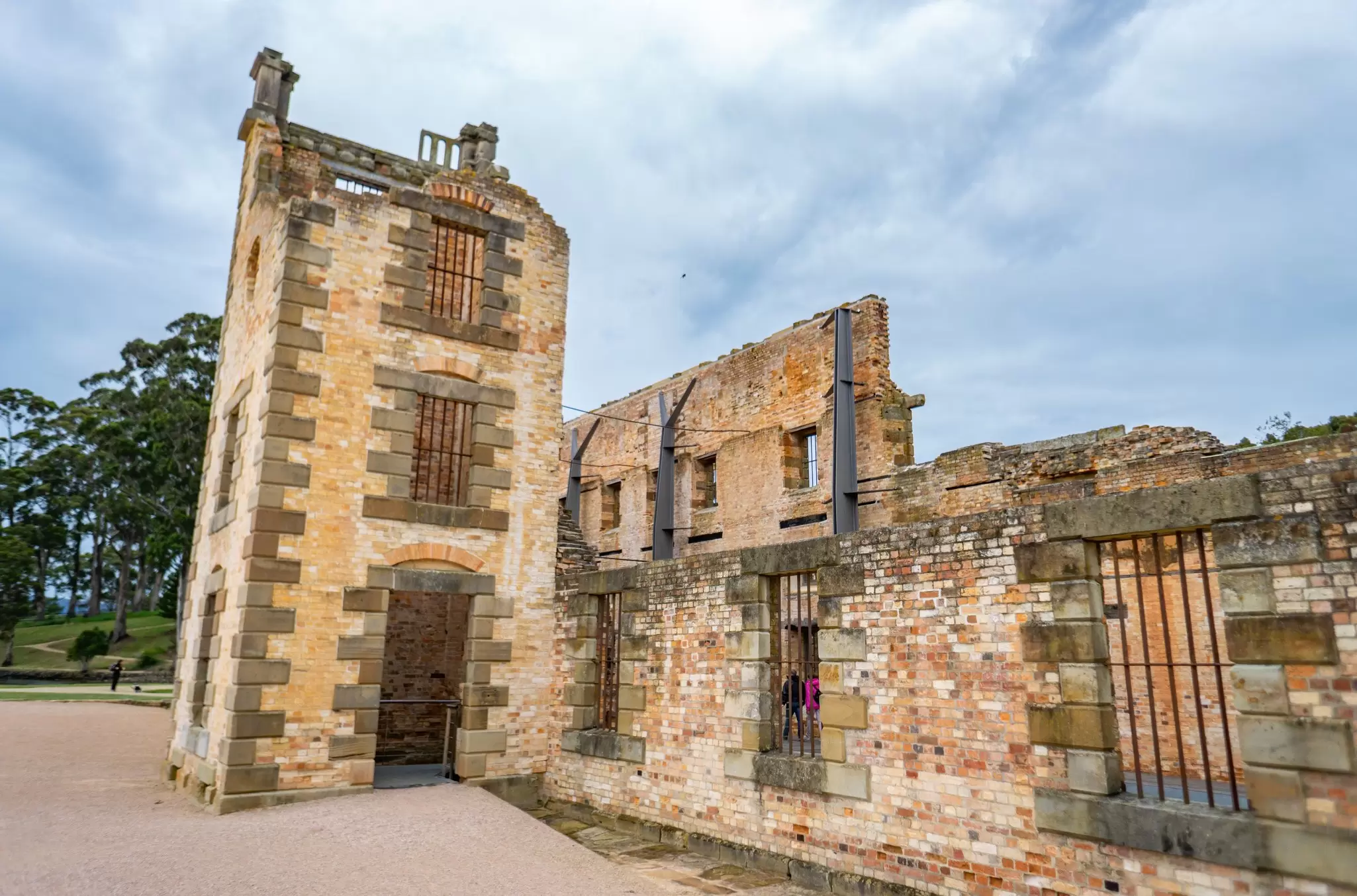 View of a building at Port Arthur Historic Site in Tasmania, Australia.