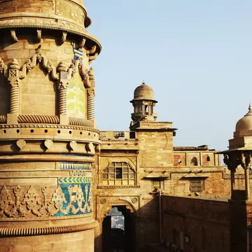 Man Singh Palace in Gwalior Fort, also known as painted palace.