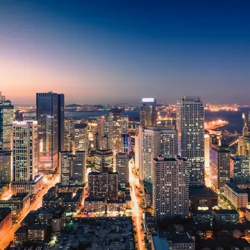 Shenyang cityscape at night. shunli zhao / Getty Images