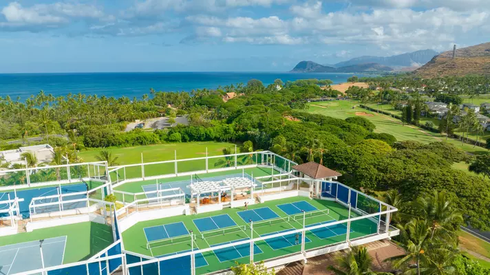The rooftop courts at the Naupaka Spa and Wellness center