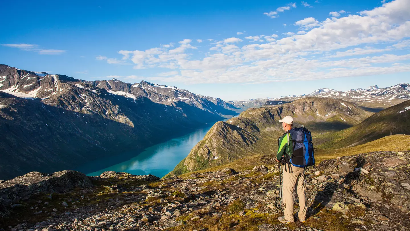 A solo hiker in Jotunheimen, Norway