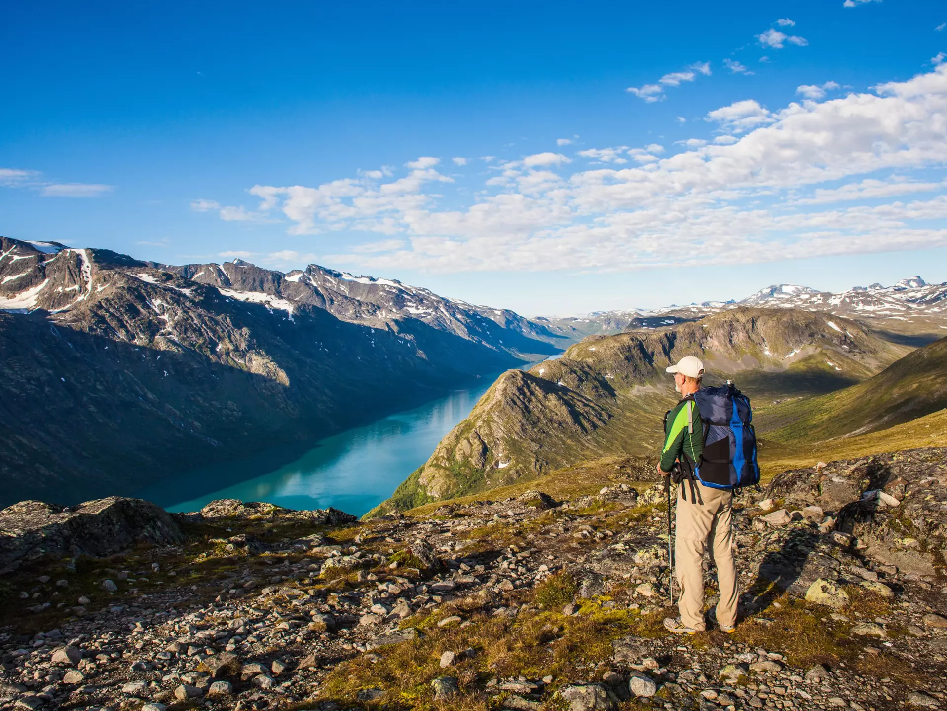 A solo hiker in Jotunheimen, Norway
