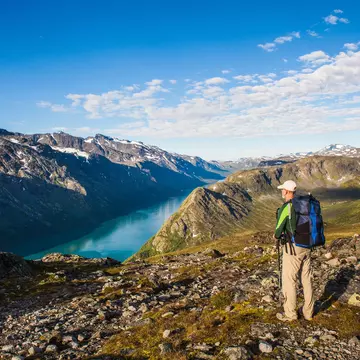 A solo hiker in Jotunheimen, Norway