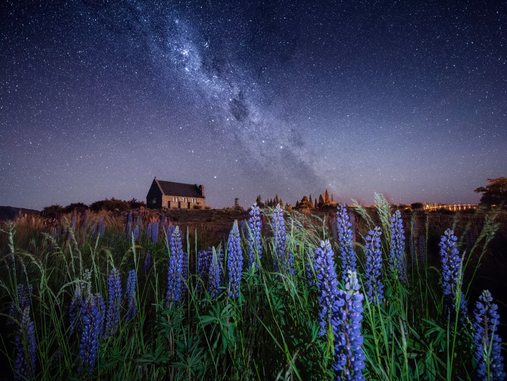 The Milky Way over the Church of the Good Shepherd on New Zealand's Lake Tekapo. Beerpixs/Getty Images