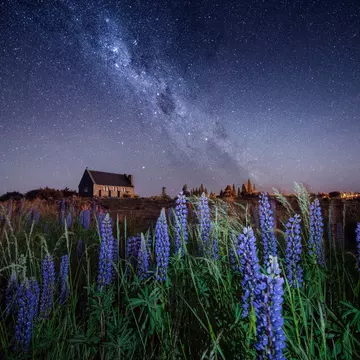 The Milky Way over the Church of the Good Shepherd on New Zealand's Lake Tekapo. Beerpixs/Getty Images