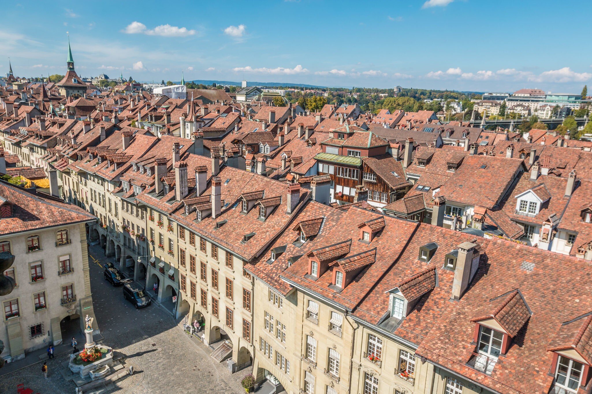 Rooftops in the old town district of Bern.
