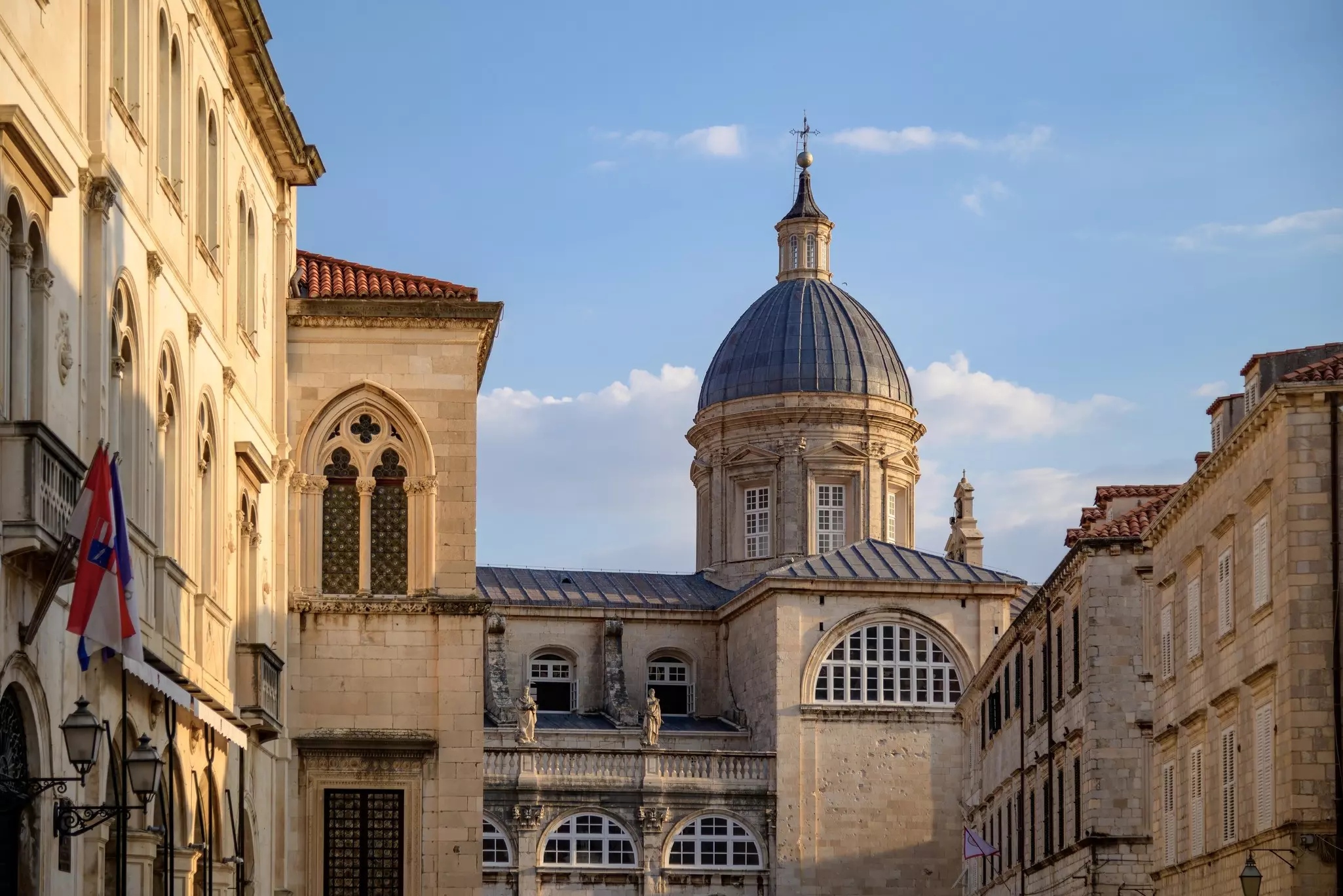 The dome of the Cathedral of the Assumption of the Virgin Mary in Dubrovnik, Croatia.