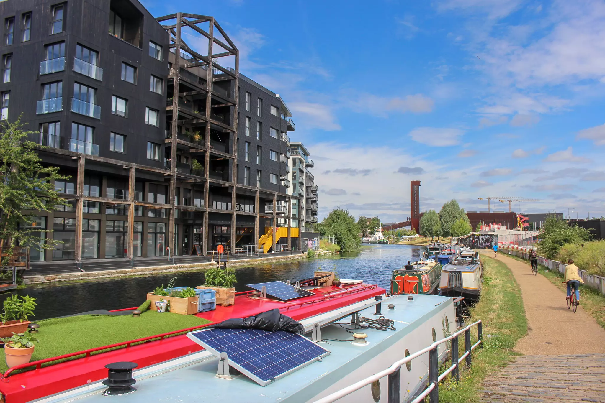 Houseboats at the Hackney Wick River Lea Navigation, East London