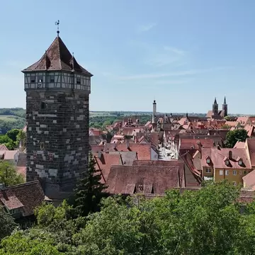 Overview of the city walls od Rothenburg ob der Tauber in Germany.