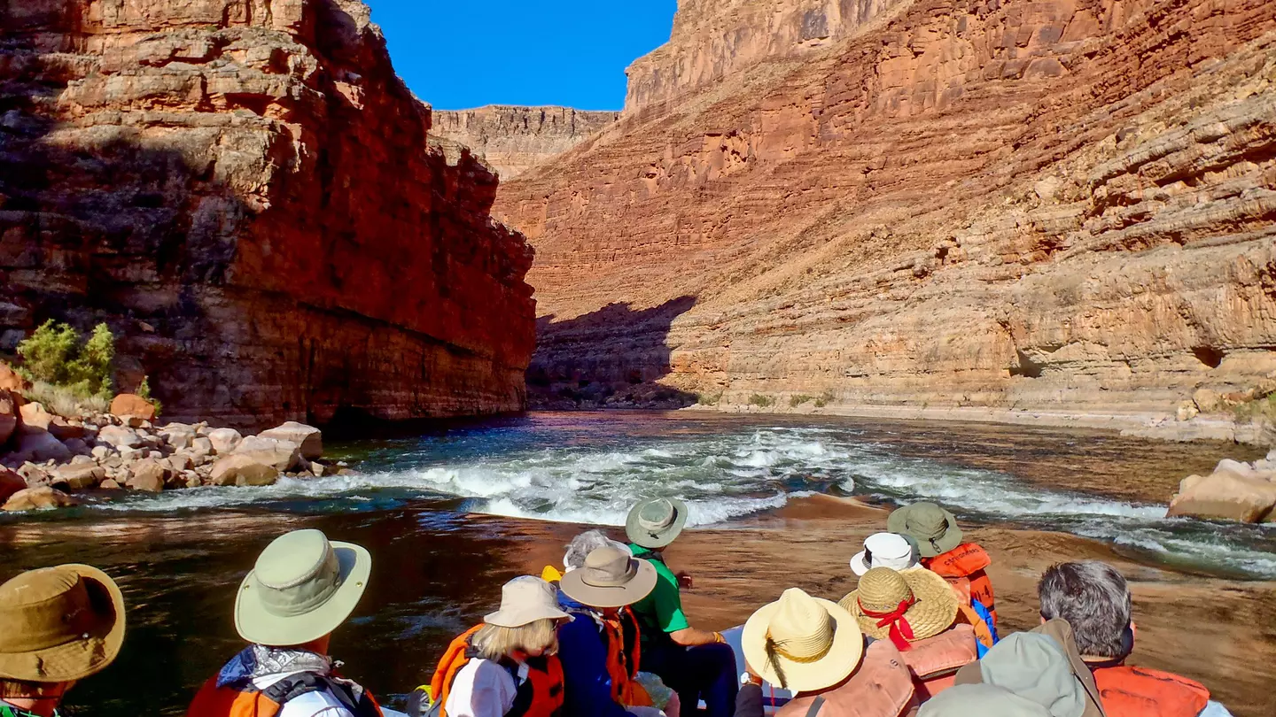 Rafters on the Colorado River in the Grand Canyon