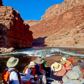 Rafters on the Colorado River in the Grand Canyon