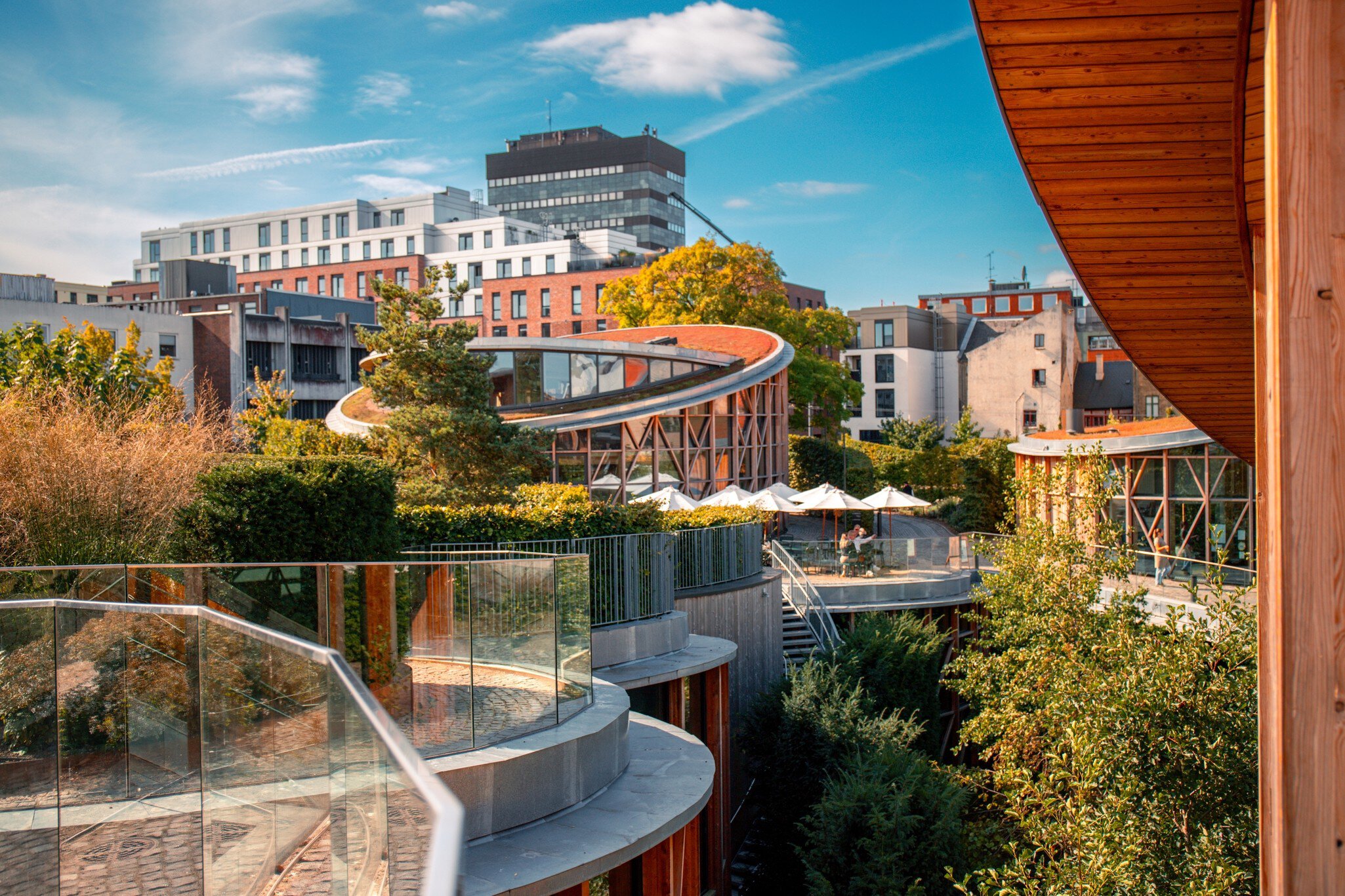 Modern architectural masterpiece, the Hans Christian Andersen Museum, in Odense, Denmark. 